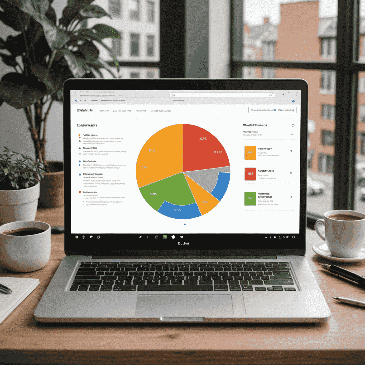 Imagen que muestra un gráfico de rendimiento de un sitio web con tiempos de carga mejorados y un usuario satisfecho navegando en una laptop