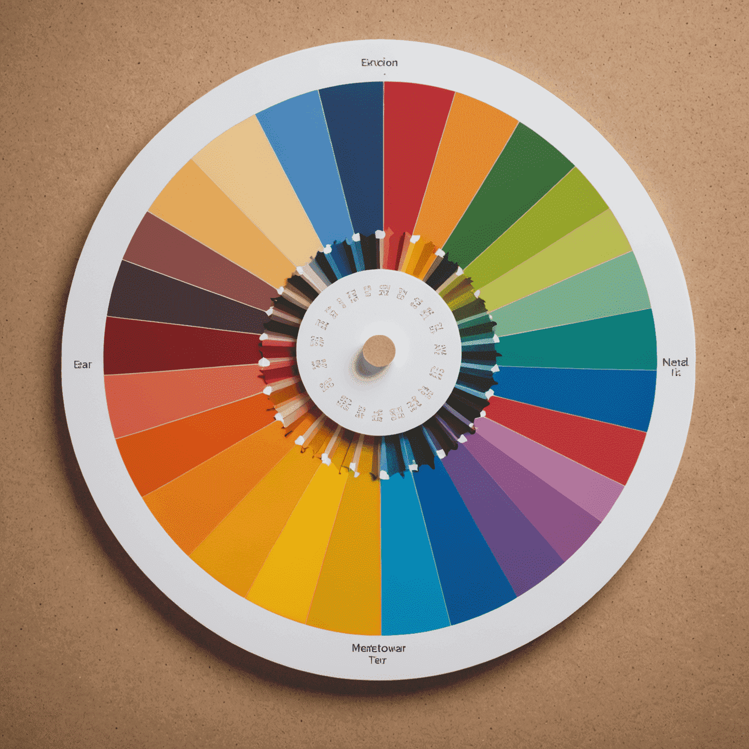 Imagen que muestra una rueda de color y muestras de diferentes combinaciones de colores, ilustrando la teoría del color en el diseño web